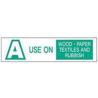 "A Use on Wood Paper Textiles and Rubbish" Labels, 6" L x 1-1/2" W, Green on White SY238 | Checker Industrial Ltd.