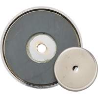 Ceramic Shallow Pot Magnet, 1-3/8" Dia., 12 lbs. Pull Checker Industrial Ltd.