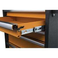 GSX Series Rolling Tool Cabinet, 6 Drawers, 36" W x 18-1/5" D x 37-2/5" H, Black/Orange Checker Industrial Ltd.