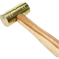 Brass Hammer with Hickory Handle, 1 lbs Head Weight, 11" L Checker Industrial Ltd.