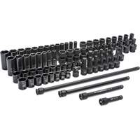 6 Point SAE/Metric Master Socket Set, 80 Pcs, Impact, 3/8" Drive Size, Deep Checker Industrial Ltd.