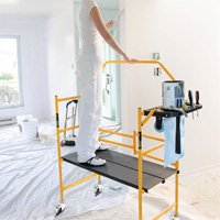 nsemble d'&eacute;chafaudage &agrave; montant de s&eacute;curit&eacute; & tablette pour outils de 4' Jobsite Series, Cadre Acier, 49-1/2" p x 57-3/4" h Checker Industrial Ltd.