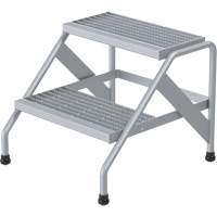 Aluminum Step Stand, 2 Step(s), 22-13/16" W x 24-9/16" L x 20" H, 500 lbs. Capacity Checker Industrial Ltd.