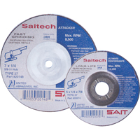 Saitech Ultimate Performance Grinding Wheel, 4" x 1/4", 3/8" Arbor, Aluminum Oxide, Type 27 Checker Industrial Ltd.