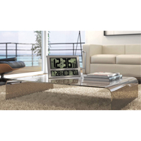 Jumbo Clock, Digital, Battery Operated, 16.5" W x 1.7" D x 11" H, Silver XD075 | Checker Industrial Ltd.