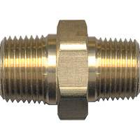 Reducing Hex Nipple, Brass, 1/4" x 1/8", NPT x NPT YA540 | Checker Industrial Ltd.
