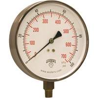 Contractor Pressure Gauge, 4-1/2" , 0 - 100 psi, Bottom Mount, Analogue YB900 | Checker Industrial Ltd.