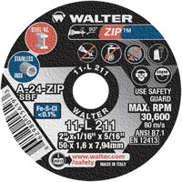 Zip™ Cut-Off Wheel, 2" x 1/16", 5/16" Arbor, Type 1, Aluminum Oxide, 5100 RPM YC582 | Checker Industrial Ltd.